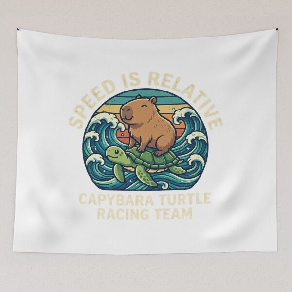 Item preview, Retro Capybara Turtle Racing Team - Vintage Surf Wave designed and sold by Wear Sculpt.