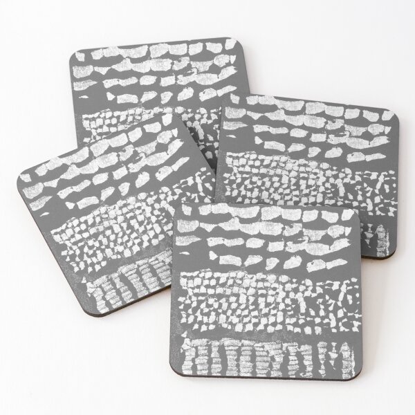 Item preview, Three Grains Textured Monoprint - Slate + Snow designed and sold by Irene Estelle.