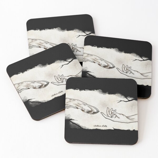 Item preview, Connection | Dog Paw and Human Hand – Creation of Adam Inspired Art designed and sold by Charco.Store – Bold Expressive Graphics & Alt Streetwear Art.