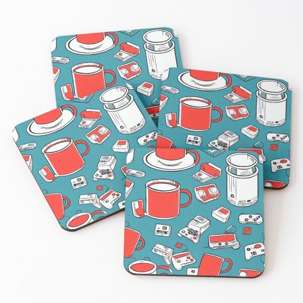 Item preview, Retro Gaming and Coffee Pattern Design designed and sold by PixelForge Studio.