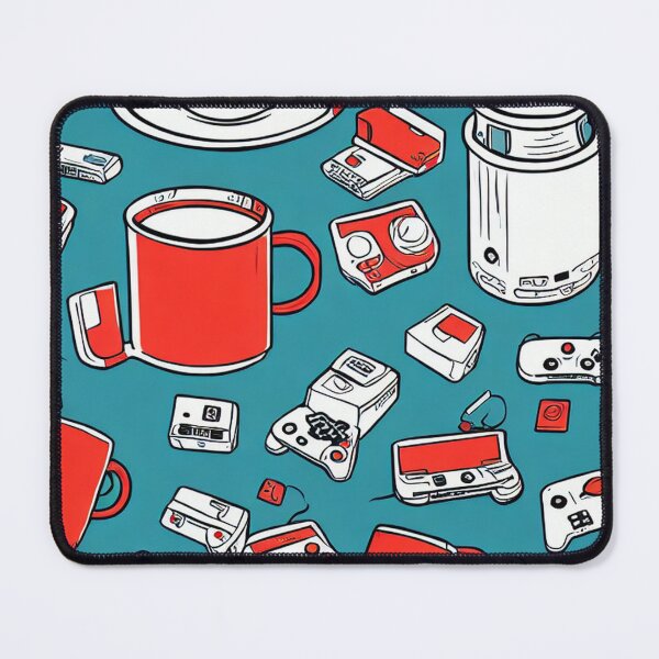 Item preview, Retro Gaming and Coffee Pattern Design designed and sold by PixelForge Studio.