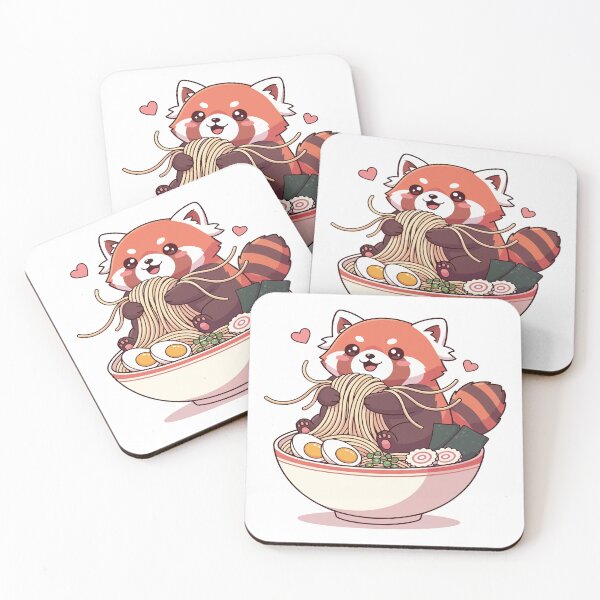 Aperçu de l'œuvre panda roux mangeant des ramen créée et vendue par Uglyandcute.