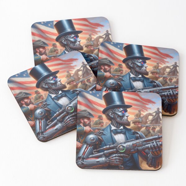 Item preview, Cyborg Lincoln – American Civil War Sci-Fi Patriot Warrior designed and sold by DiamondSkyShirt.