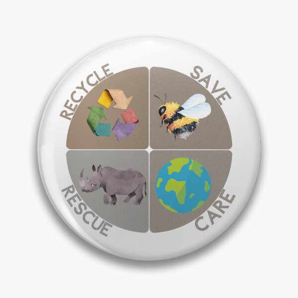 Item preview, Earth Day Message – Save Rescue Recycle Plant Clean Care designed and sold by LuveraxArt.