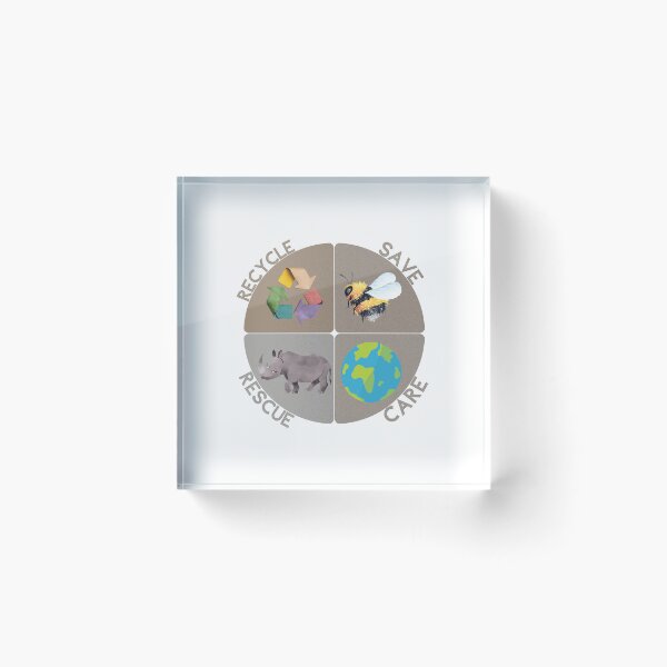 Item preview, Earth Day Message – Save Rescue Recycle Plant Clean Care designed and sold by LuveraxArt.