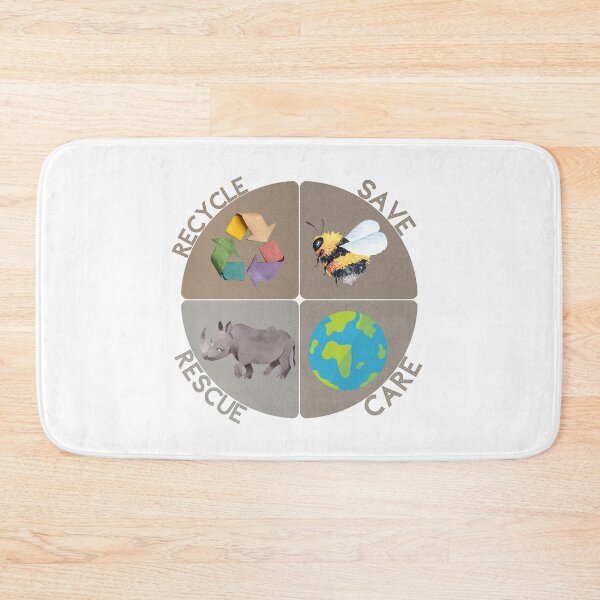 Item preview, Earth Day Message – Save Rescue Recycle Plant Clean Care designed and sold by LuveraxArt.