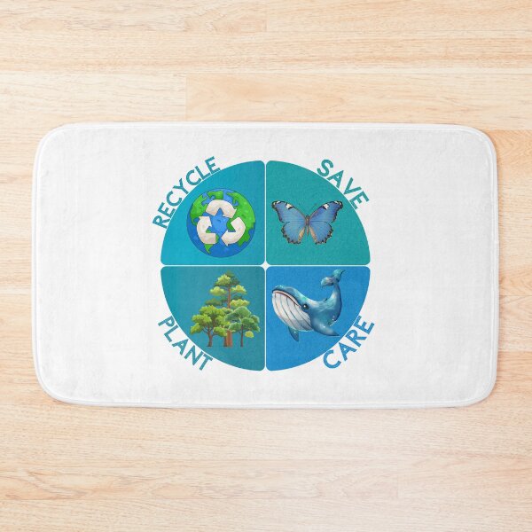 Item preview, Earth Day Message – Save Rescue Recycle Plant Clean Care designed and sold by LuveraxArt.
