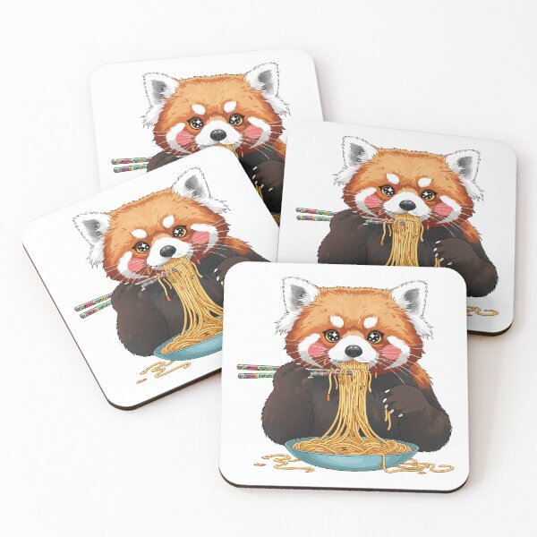 Aperçu de l'œuvre panda roux mangeant des ramen créée et vendue par Uglyandcute.