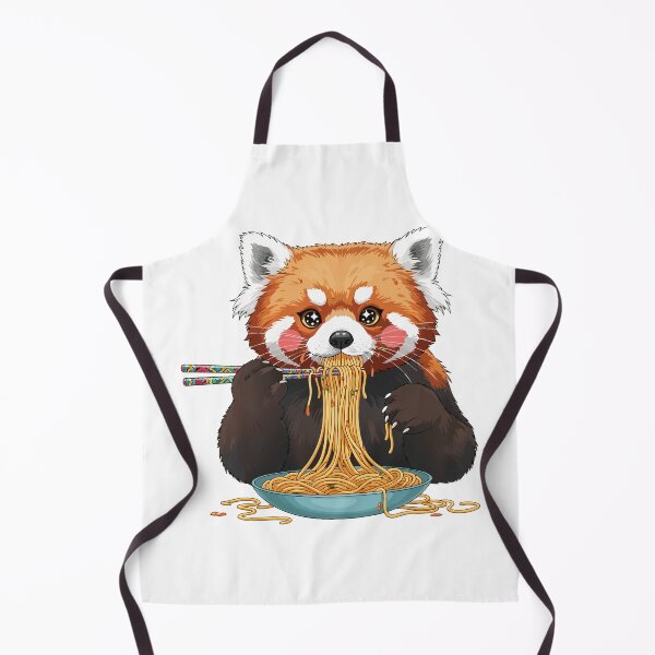 Item preview, red panda eating ramen designed and sold by Uglyandcute.