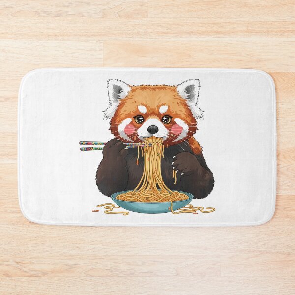 Item preview, red panda eating ramen designed and sold by Uglyandcute.
