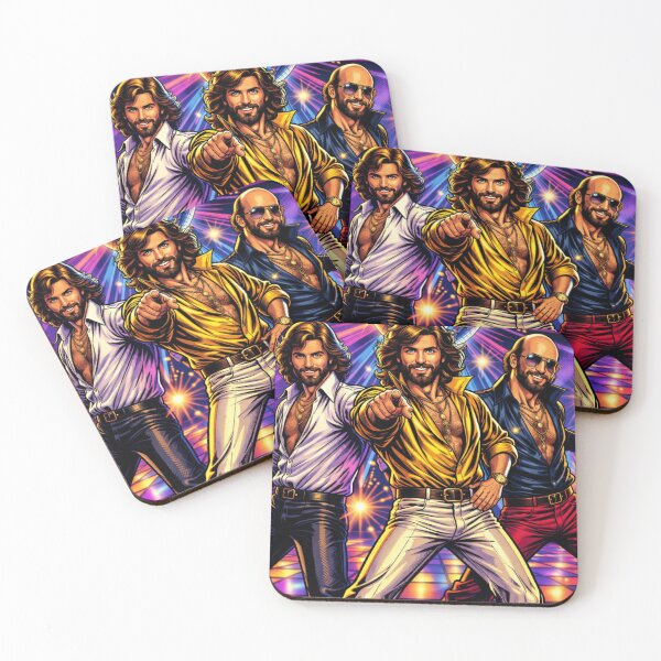 Item preview, Bee Gees Neon Comic HQ Disco Legends Retro 70s Night Groove Illustration designed and sold by SHOCAMPOS DESIGNS .