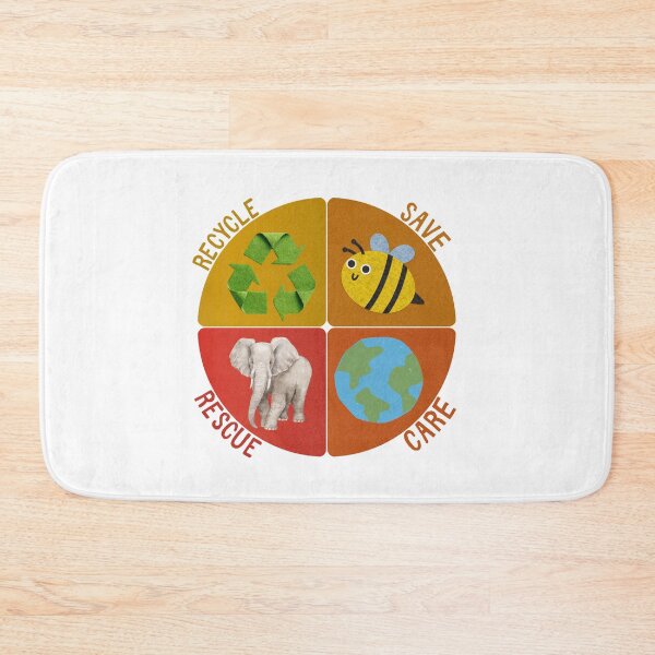 Item preview, Earth Day Message – Save Rescue Recycle Plant Clean Care designed and sold by LuveraxArt.