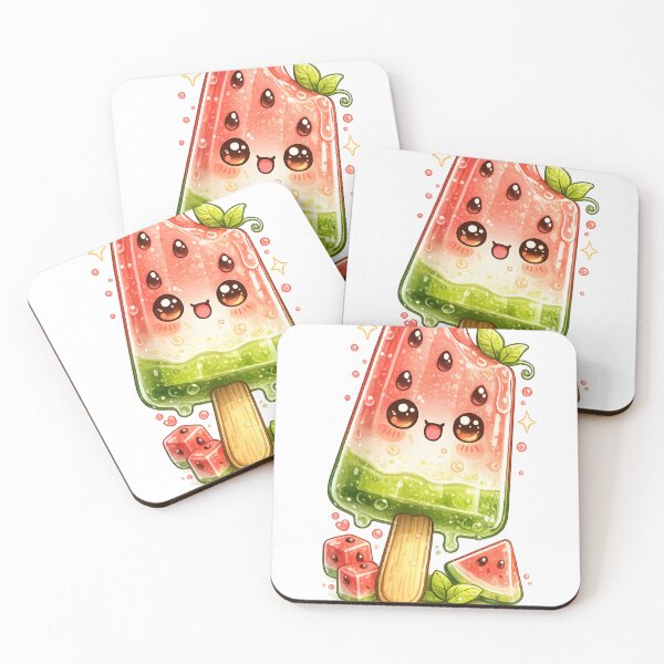 Item preview, Watermelon Ice Pop Kawaii designed and sold by redsharkuk.