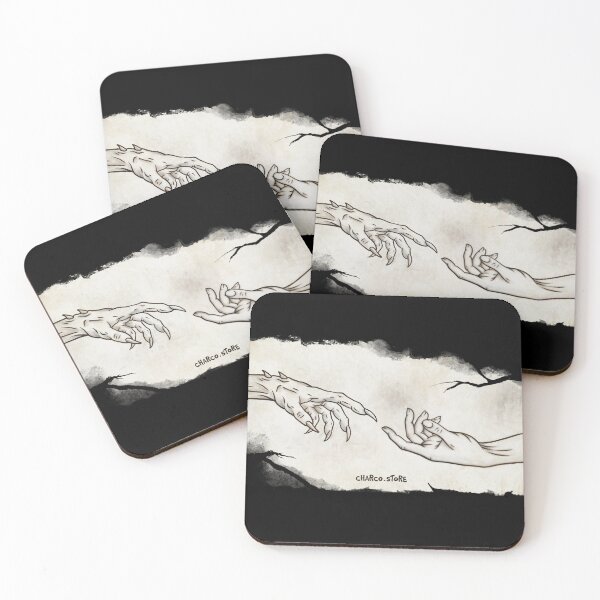 Item preview, Connection | Demon Hand and Human Hand – Creation of Adam Inspired Art designed and sold by Charco.Store – Bold Expressive Graphics & Alt Streetwear Art.