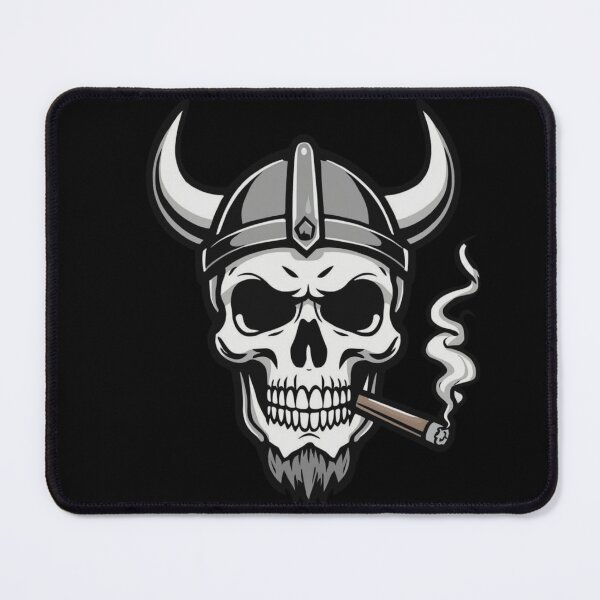 Item preview, Viking Skull Helmet Smoking Cigar Norse Warrior Design designed and sold by Fradikal.