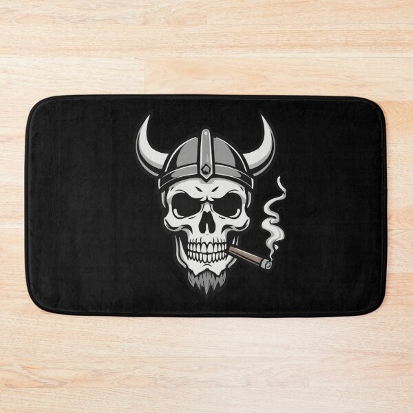Item preview, Viking Skull Helmet Smoking Cigar Norse Warrior Design designed and sold by Fradikal.