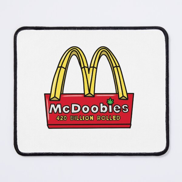 Item preview, McDoobies Parody Logo 420 Billion Rolled Cannabis Weed Fast Food Humor Sticker & Apparel designed and sold by MycoMindsMedia.