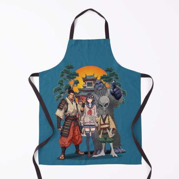 Item preview, Kanpai Friends with Temple Arch and pattern-theme In Blue designed and sold by GreyMoonForest.