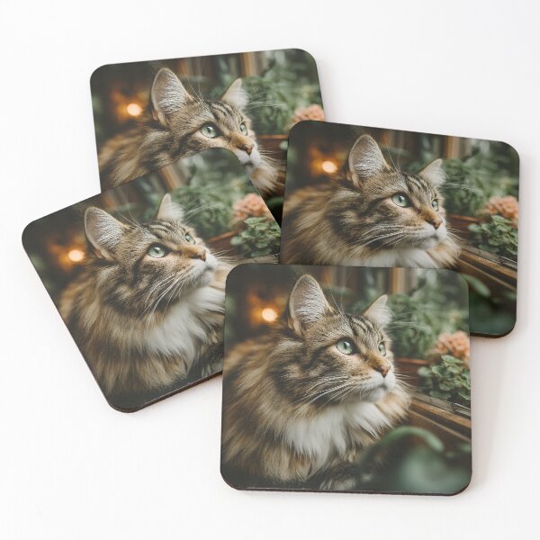 Item preview, Majestic Long‑Haired Tabby Cat by the Window designed and sold by EK-World.