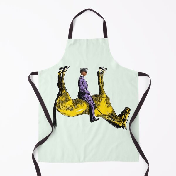 Item preview, Officer Riding Upside Down Horse - Surreal Art - hand-drawn designed and sold by ZERO-MIND.