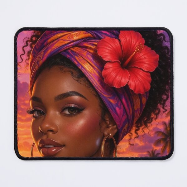 Item preview, Purple Sunset Caribbean Woman – Tropical Wall Art Print designed and sold by Arte di Bam.