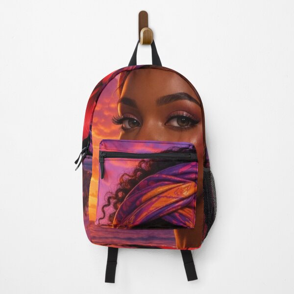 Item preview, Purple Sunset Caribbean Woman – Tropical Wall Art Print designed and sold by Arte di Bam.