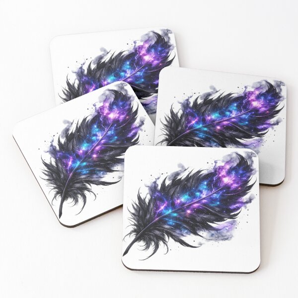 Item preview, Black Feather with Galaxy Shimmer designed and sold by jgvisualarts.