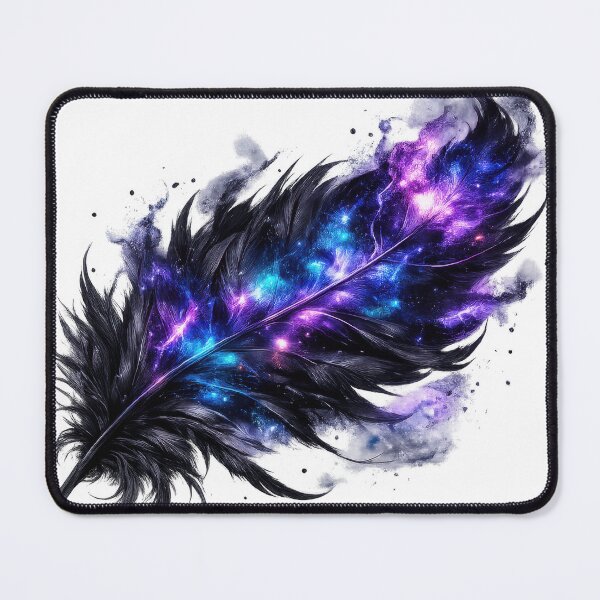 Item preview, Black Feather with Galaxy Shimmer designed and sold by jgvisualarts.