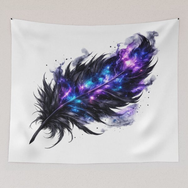 Item preview, Black Feather with Galaxy Shimmer designed and sold by jgvisualarts.