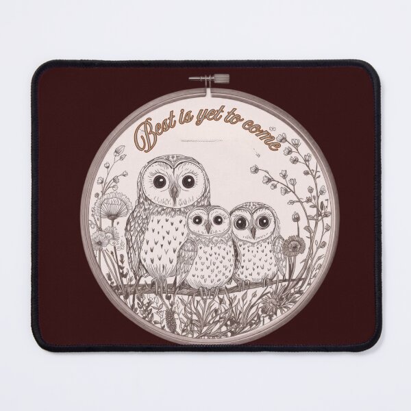 Item preview, Nordic Folk Art Owl family with Floral Pattern designed and sold by Happy4uuuu.