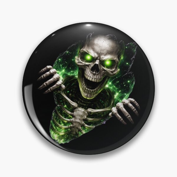 Item preview, Green Glow Skeleton - Dark Fantasy Ripped Metal Aesthetic Art designed and sold by Tw1nsAIArt.