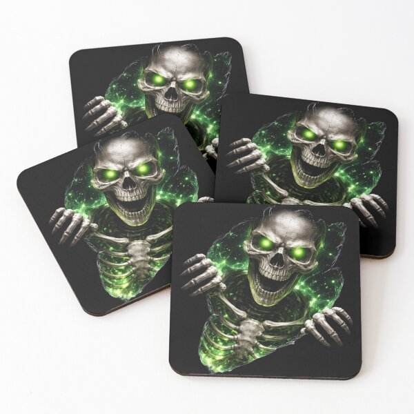 Item preview, Green Glow Skeleton - Dark Fantasy Ripped Metal Aesthetic Art designed and sold by Tw1nsAIArt.