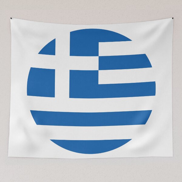 Item preview, Greece Round Flag Greek Patriotic Heritage designed and sold by NTGUILTY.