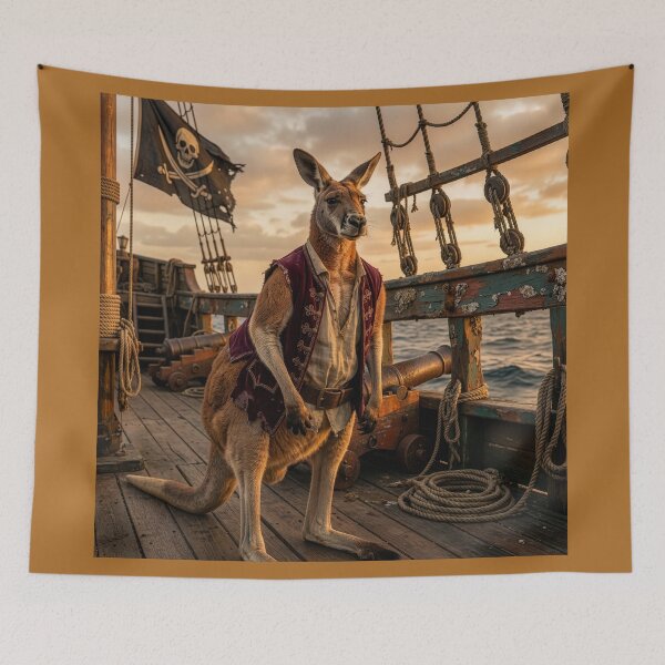 Item preview, Kangaroo Pirate Is a Scourge Upon the Sea designed and sold by Tridentulus.