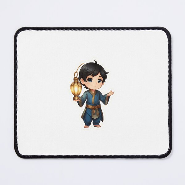 Item preview, Cute Chibi Boy Holding Golden Ramadan Lantern Sticker designed and sold by Sidra digital art 8277237.