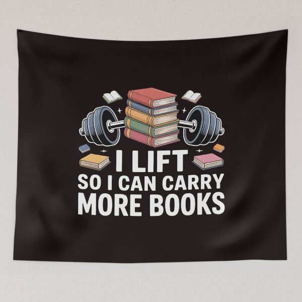 Item preview, I Lift So I Can Carry More Books – Bookworm Gym Addict Workout Quote designed and sold by Redgiant87x.