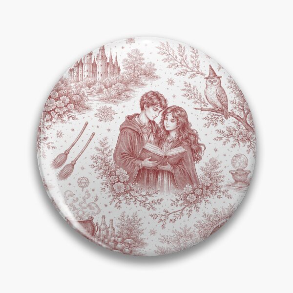 Item preview, Wizard Couple Toile de Jouy style — Red Brave Hearts designed and sold by Love&Geek.