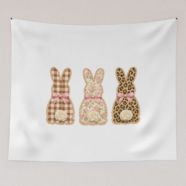 Item preview, Shabby Chic Easter Bunny Floral Gingham designed and sold by Ali-printshop.