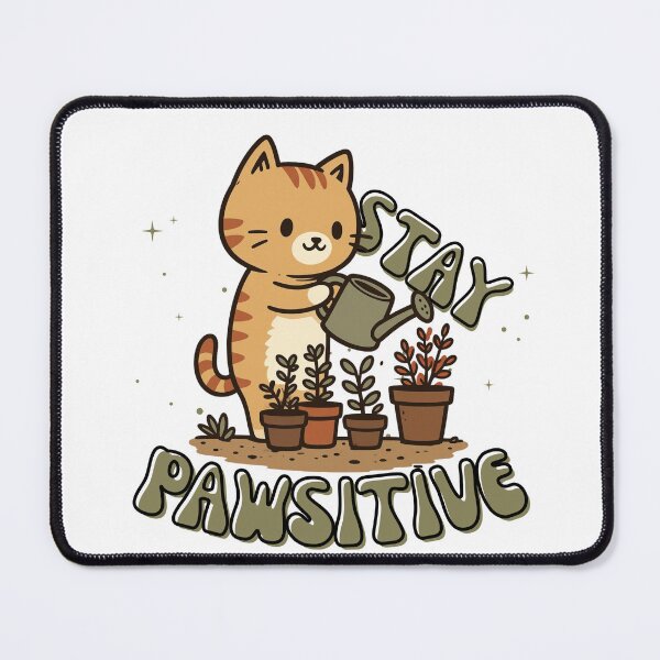 Item preview, Stay Pawsitive Plant Cat – Cute Positive Kitten  designed and sold by Region.