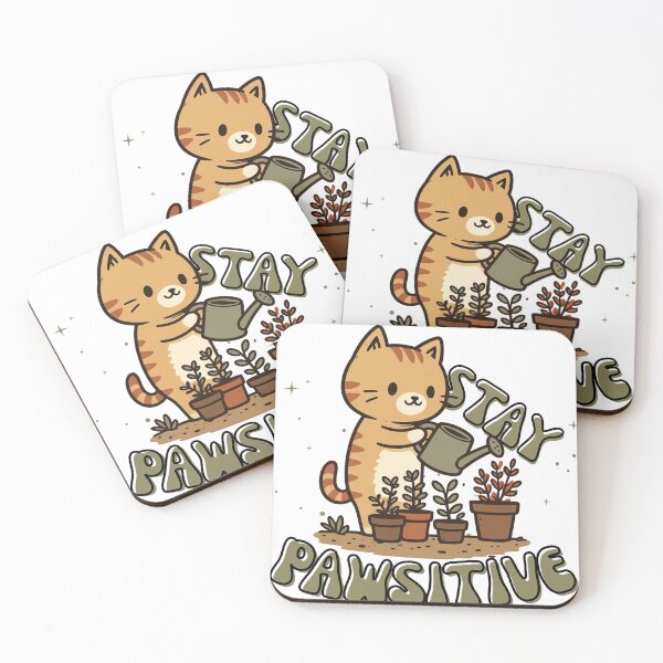 Item preview, Stay Pawsitive Plant Cat – Cute Positive Kitten  designed and sold by Region.
