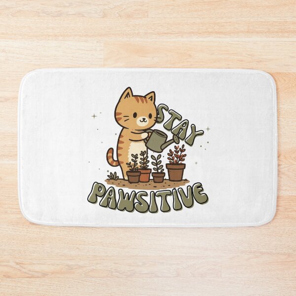 Item preview, Stay Pawsitive Plant Cat – Cute Positive Kitten  designed and sold by Region.