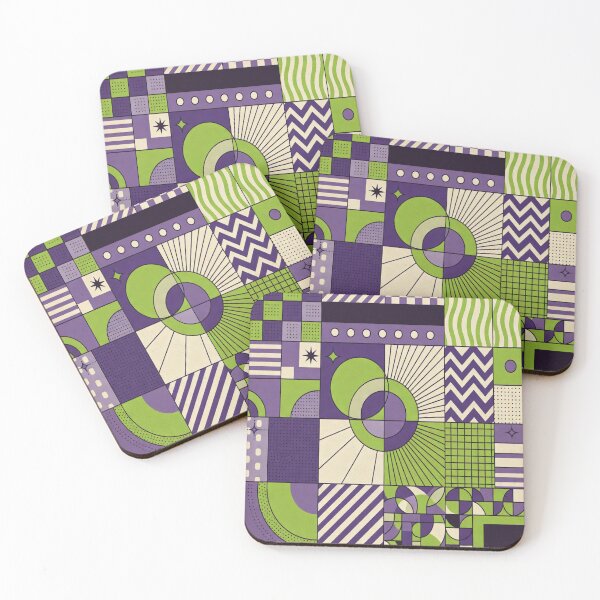 Item preview, Colourful Geometric, purple and green geometric, pattern geometric designed and sold by AddlPoolart.
