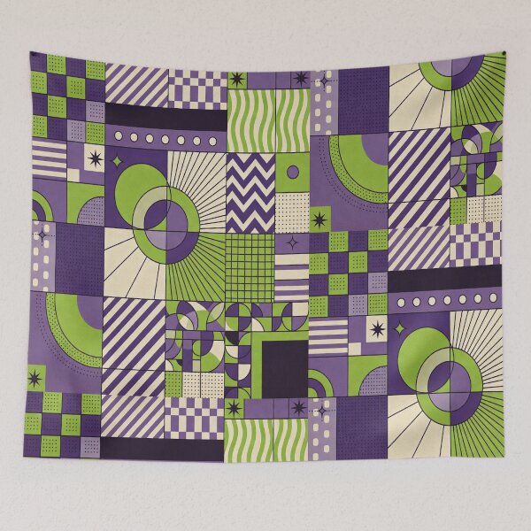 Item preview, Colourful Geometric, purple and green geometric, pattern geometric designed and sold by AddlPoolart.