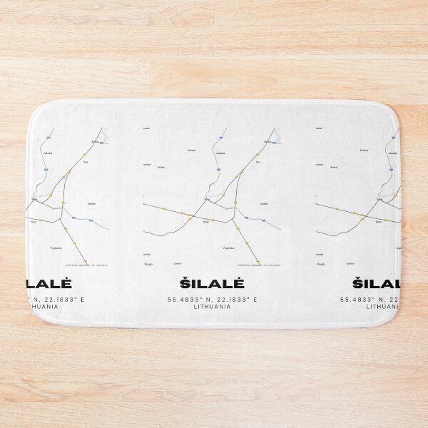 Item preview, Šilalė Lithuania Minimalist Map Print | Contemporary City Map Poster designed and sold by RM-Journey.