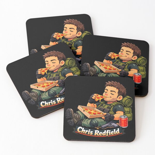 Item preview, Chris Redfield enjoying pizza designed and sold by Imprearte.