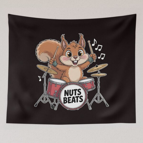 Item preview, Squirrel Playing Drums – Funny Drumming Squirrel Lover Design designed and sold by Redgiant87x.