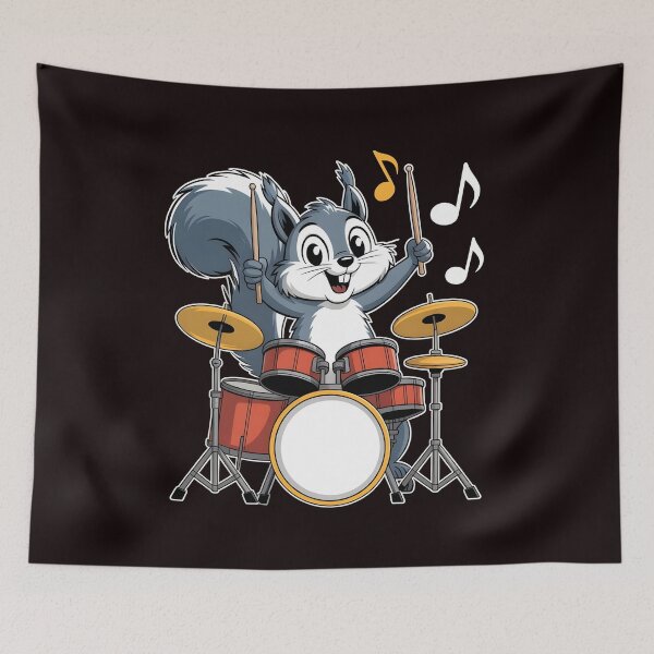 Item preview, Squirrel Playing Drums – Squirrel Lover Funny Drumming Design designed and sold by Redgiant87x.