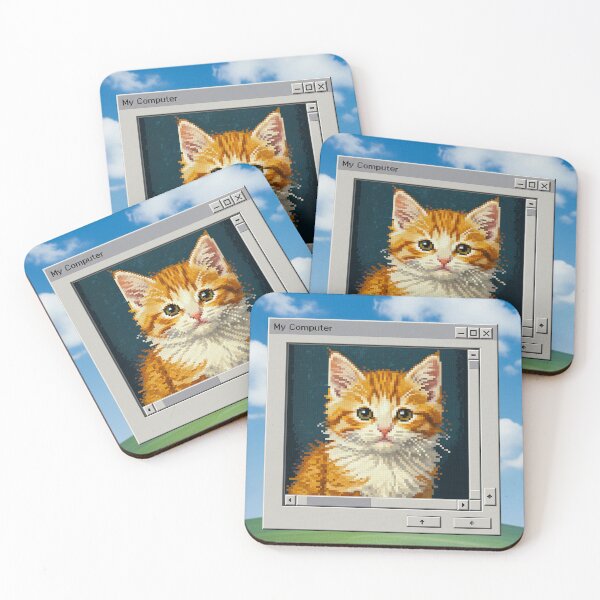Item preview, cat pixel art y2k windows desktop designed and sold by funkyfrogz.
