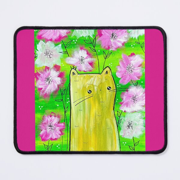 Item preview, Ginger Cat in Bloom - orange cat with azalea flowers mixed media- Day 81 of 365  designed and sold by BeeandKiwi.