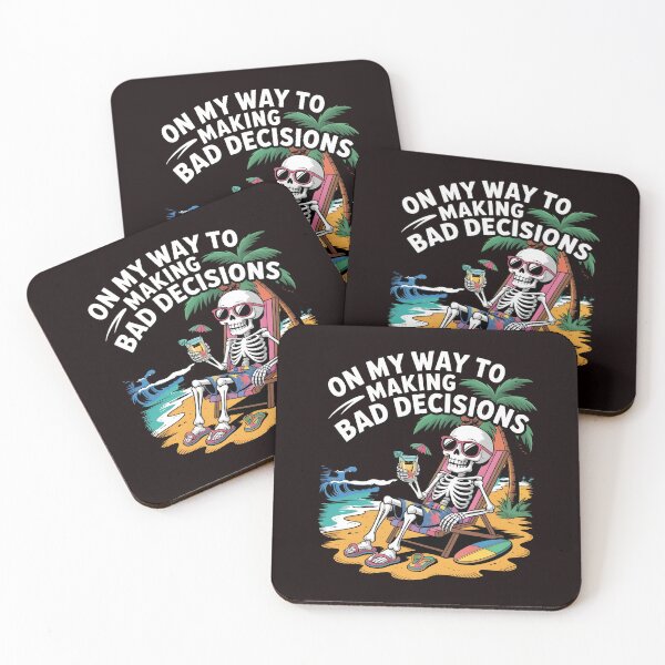 Item preview, On My Way To Making Bad Decisions – Funny Summer Skeleton Drinking Quote designed and sold by Redgiant87x.